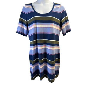 Tommy Bahama Women's Sz‎ XL Shore Stripe Scoop Neck Dress Pull On EUC